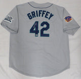 Seattle Mariners Ken Griffey Jr. Autographed Gray Authentic 1997 Mitchell & Ness Jersey Jackie Robinson Patch & #42 Beckett BAS QR #2W237891