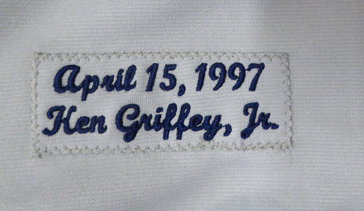 Seattle Mariners Ken Griffey Jr. Autographed Gray Authentic 1997 Mitchell & Ness Jersey Jackie Robinson Patch & #42 Beckett BAS QR #2W237891