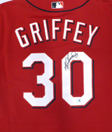 Cincinnati Reds Ken Griffey Jr. Autographed Red Authentic Mitchell & Ness Jersey Beckett BAS QR #2W237881