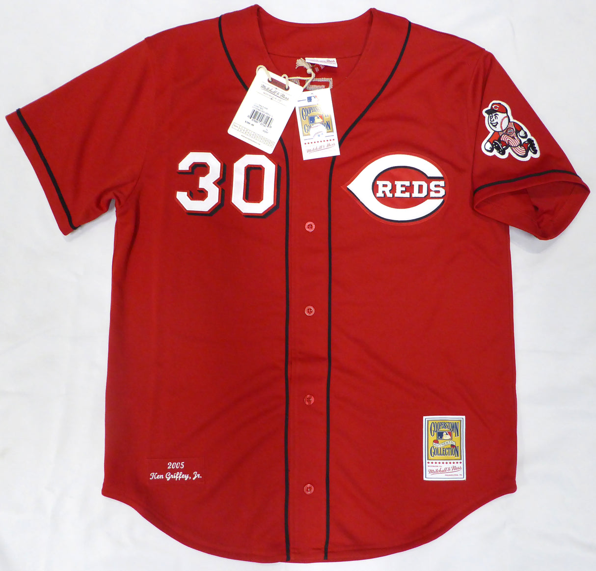 Cincinnati Reds Ken Griffey Jr. Autographed Red Authentic Mitchell & Ness Jersey Beckett BAS QR #2W237881