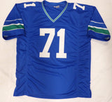 Seattle Seahawks Walter Jones Autographed Blue Jersey "HOF 14" JSA #WA785066