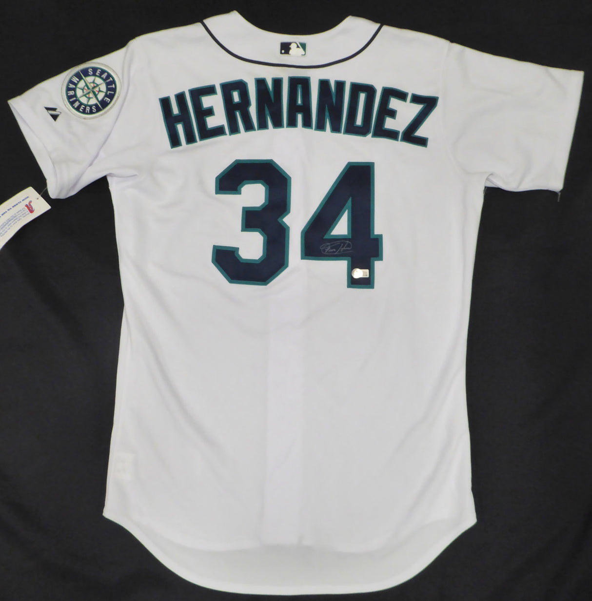 Seattle Mariners Felix Hernandez Autographed White Authentic Majestic Jersey Beckett BAS QR #BM37177