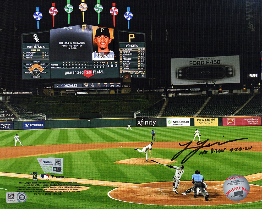 Lucas Giolito Signed Chicago White Sox No Hitter Last Pitch 8x10 Photo w/No Hitter 8-25-20 - (Fanatics)