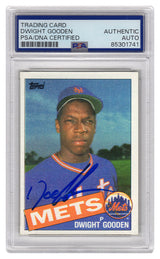 Dwight Gooden Signed NY Mets 1985 Topps Baseball Rookie Card #620 - (PSA Encapsulated)