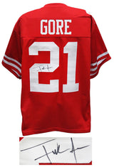 Frank Gore Signed Red Custom Jersey