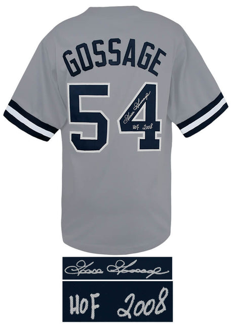 Goose Gossage Signed Grey Custom Baseball Jersey w/HOF 2008