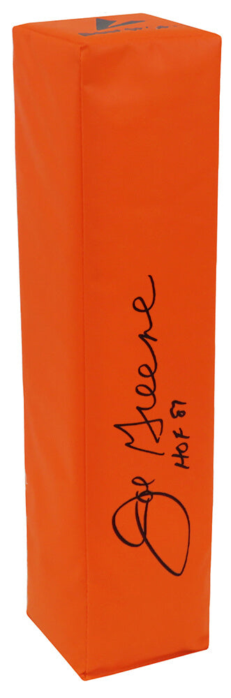 Joe Greene Signed BSN Orange Football Endzone Pylon w/HOF'87