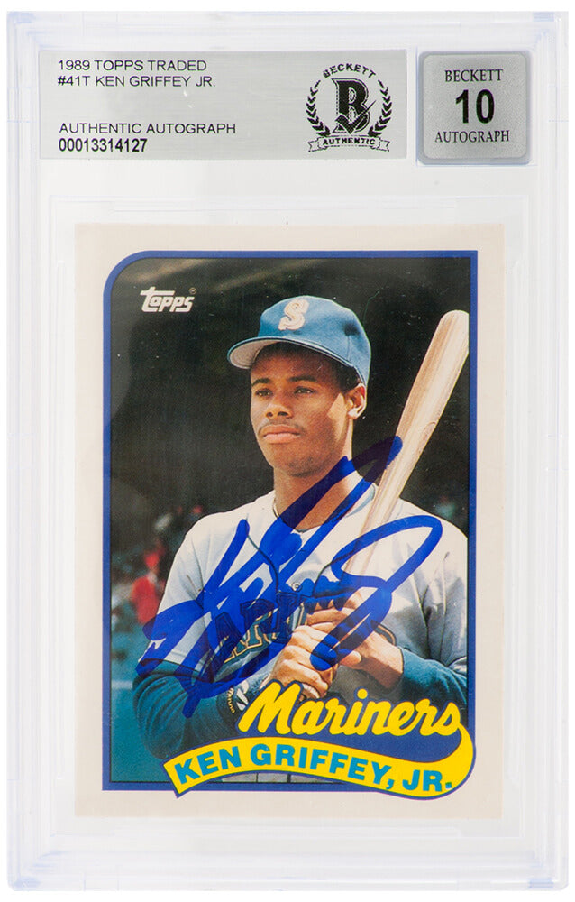 Ken Griffey Jr Signed Seattle Mariners 1989 Topps Traded Baseball ...