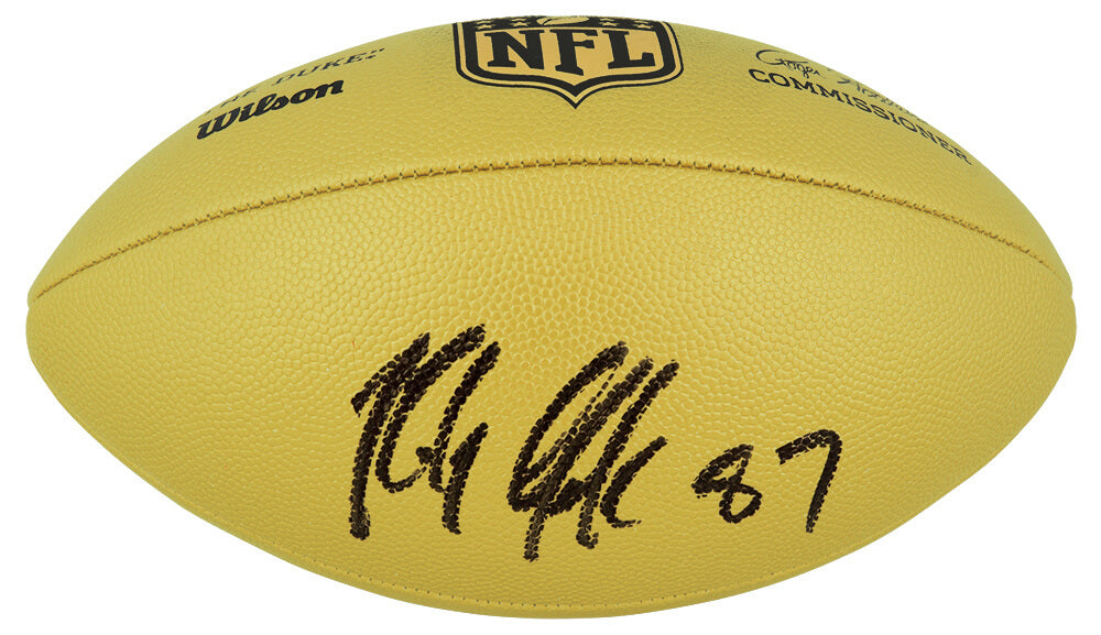 Rob Gronkowski Signed Wilson Duke Gold Metallic NFL Full Size Replica Football