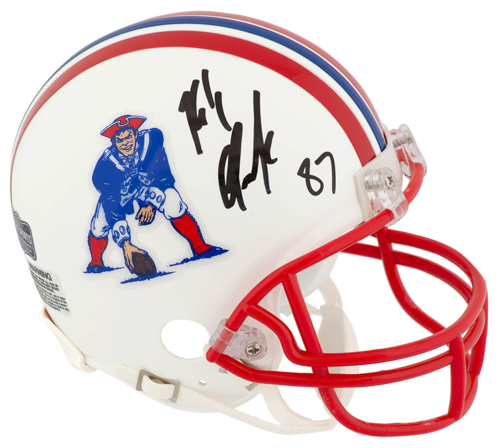 Rob Gronkowski Signed New England Patriots Throwback White Riddell (VSR4) Mini Helmet - (Radtke)