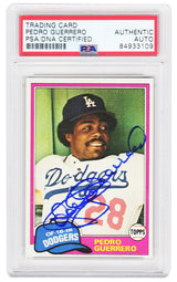 Pedro Guerrero Signed Los Angeles Dodgers 1981 Topps Baseball Card #651 (PSA Encapsulated)