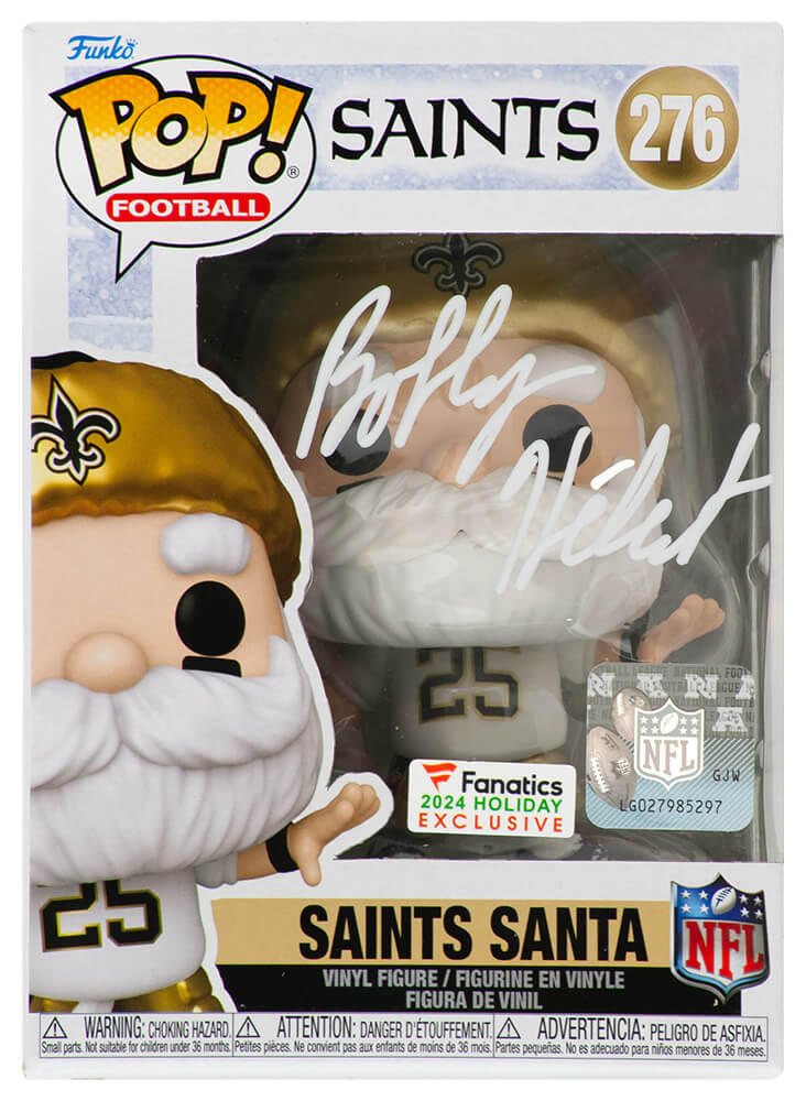 Bobby Hebert Signed New Orleans Saints SANTA Funko Pop Doll #276