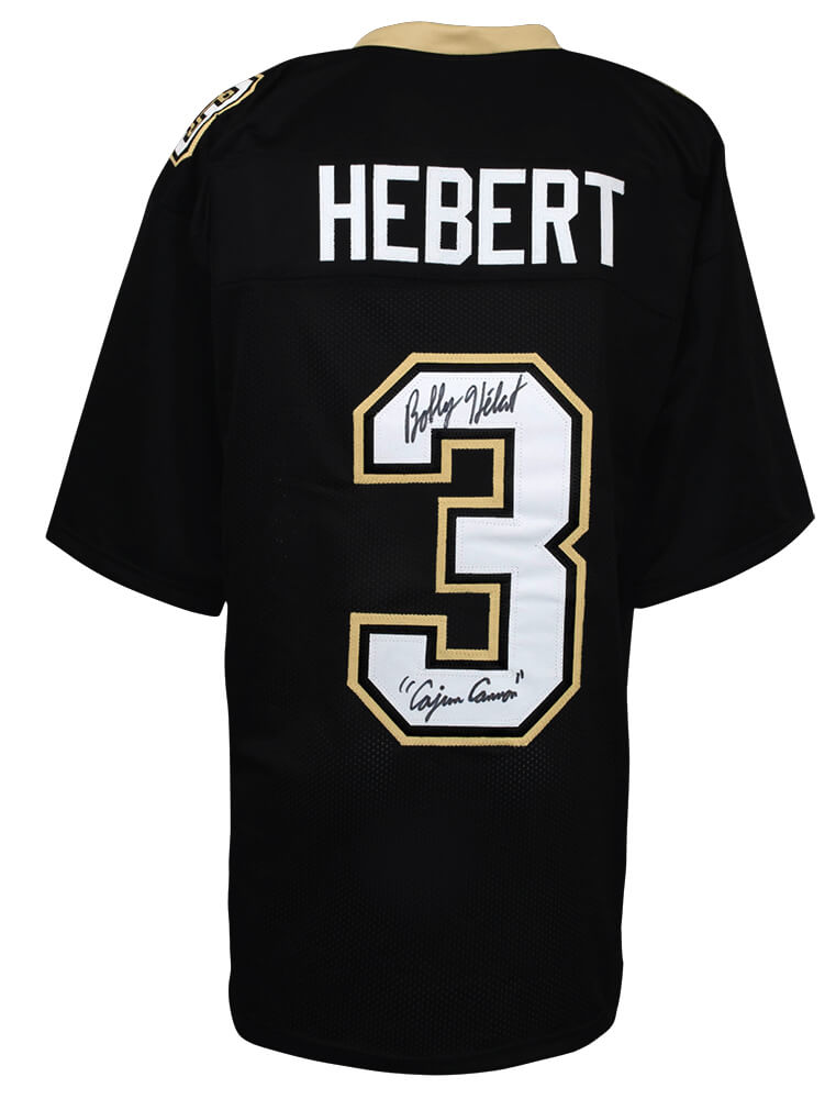 Bobby Hebert Signed Black Custom Football Jersey w/Cajun Cannon