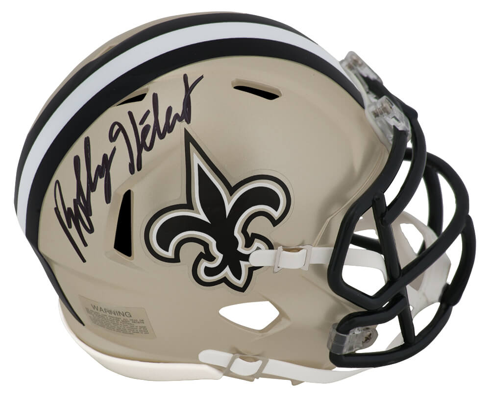 Bobby Hebert Signed New Orleans Saints Riddell Speed Mini Helmet