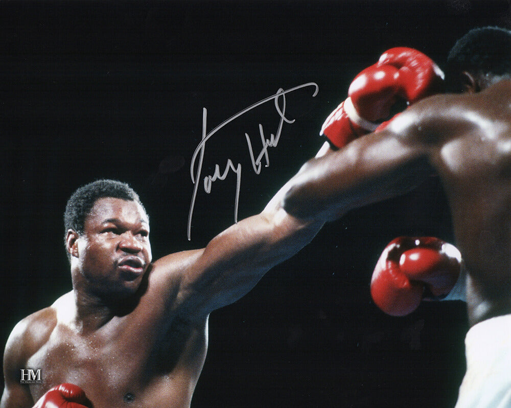 Larry Holmes Signed Boxing Action 8x10 Photo