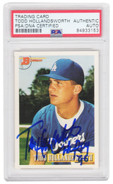 Todd Hollandsworth Signed Dodgers 1993 Bowman Baseball Rookie Card #98 w/NL ROY 96 - (PSA Encapsulated)