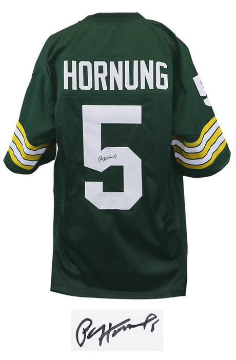 Paul Hornung Signed Green Throwback Custom Football Jersey - (JSA)