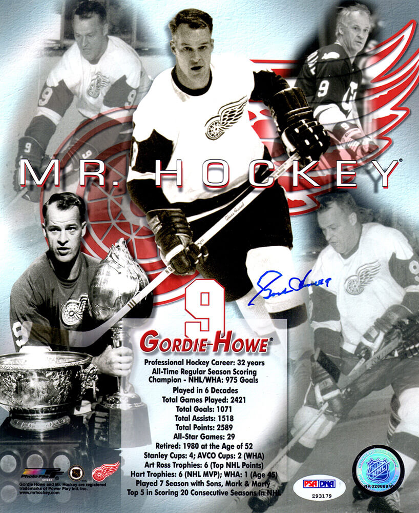 Gordie Howe Signed Detroit Red Wings Career Collage 8x10 Photo (PSA/DNA)