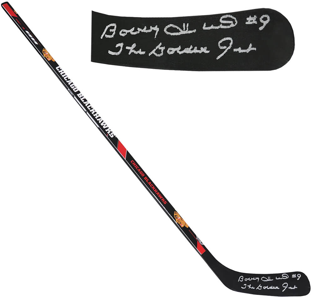 Bobby Hull Signed Chicago Blackhawks Franklin 48 Inch Full Size Hockey Stick w/The Golden Jet