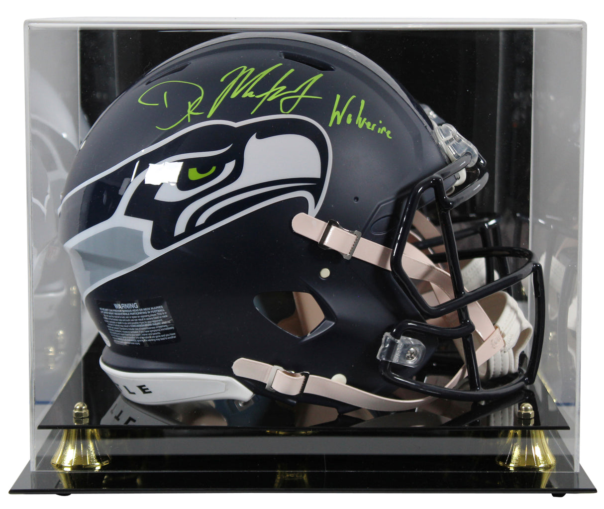 Seahawks DK Metcalf "Wolverine" Signed F/S Speed Proline Helmet w/ Case BAS Wit