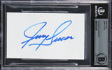 Knicks Jerry Lucas Authentic Signed 3x5 Index Card Autographed BAS Slabbed 2