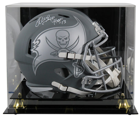 Buccaneers Warren Sapp "HOF 13" Signed Slate F/S Speed Rep Helmet W Case BAS W