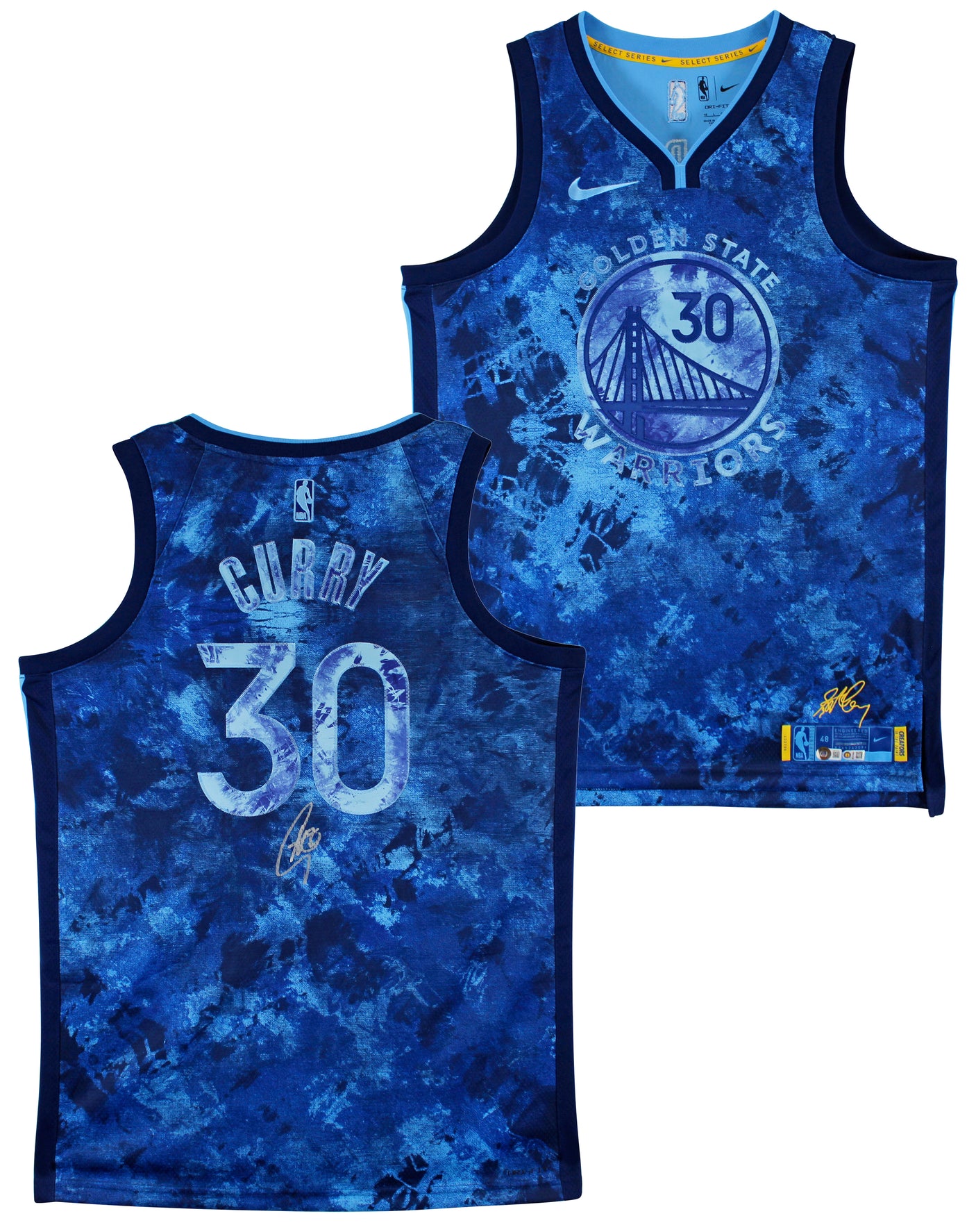 Warriors Stephen Curry Signed Blue Creators in The Paint Nike Jersey BAS Witness