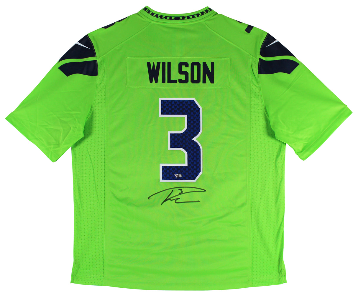 Seahawks Russell Wilson Authentic Signed Neon Green Nike Jersey Fanatics