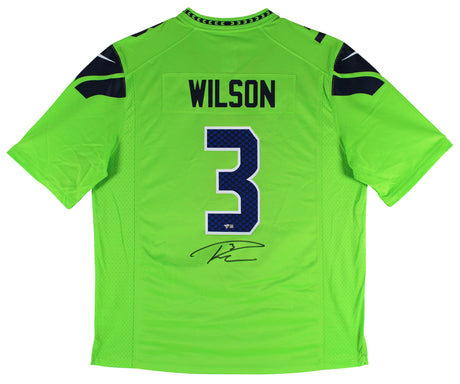 Seahawks Russell Wilson Authentic Signed Neon Green Nike Jersey Fanatics