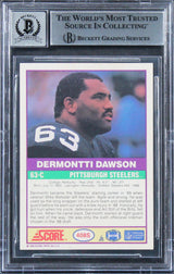 Steelers Dermontti Dawson Signed 1989 Score #408S RC Card Auto 10! BAS Slabbed