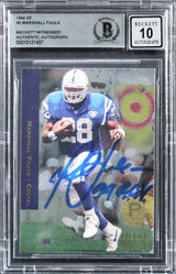 Colts Marshall Faulk "ROY 94" Signed 1994 SP #3 Rookie Card Auto 10! BAS Slabbed