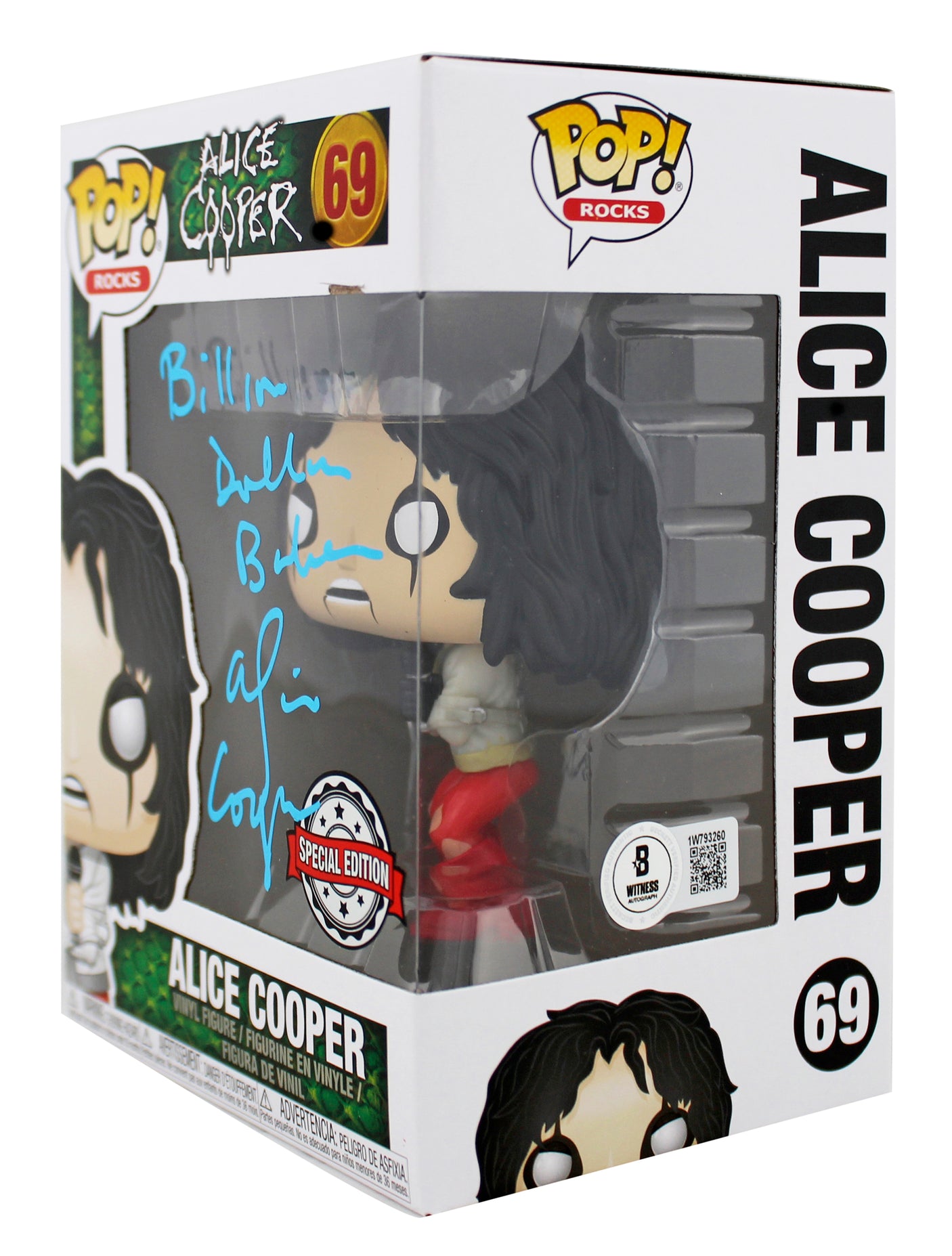 Alice Cooper "Billion Dollar Baby" Signed #69 Funko Pop Vinyl Figure BAS Witness