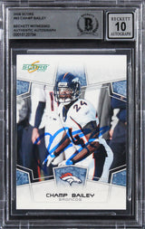 Broncos Champ Bailey Authentic Signed 2008 Score #93 Card Auto 10! BAS Slabbed