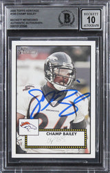 Broncos Champ Bailey Signed 2006 Topps Heritage #195 Card Auto 10! BAS Slabbed