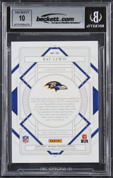 Ravens Ray Lewis Signed 2020 National Treasures #10 66/99 Card Auto 10! BAS Slab