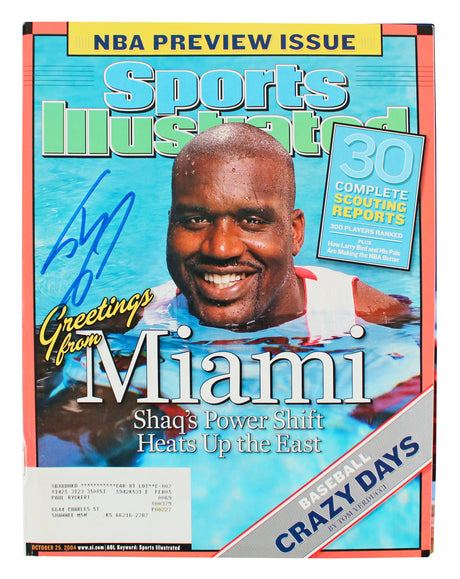 Heat Shaquille O'Neal Signed 2004 Sports Illustrated Magazine BAS Witnessed