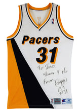 Pacers Reggie Miller "To Shaq" Signed Game Worn 1993-94 Champion Jersey BAS