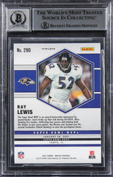 Ravens Ray Lewis Signed 2021 Panini Mosaic Silver #290 Card Auto 10! BAS Slabbed