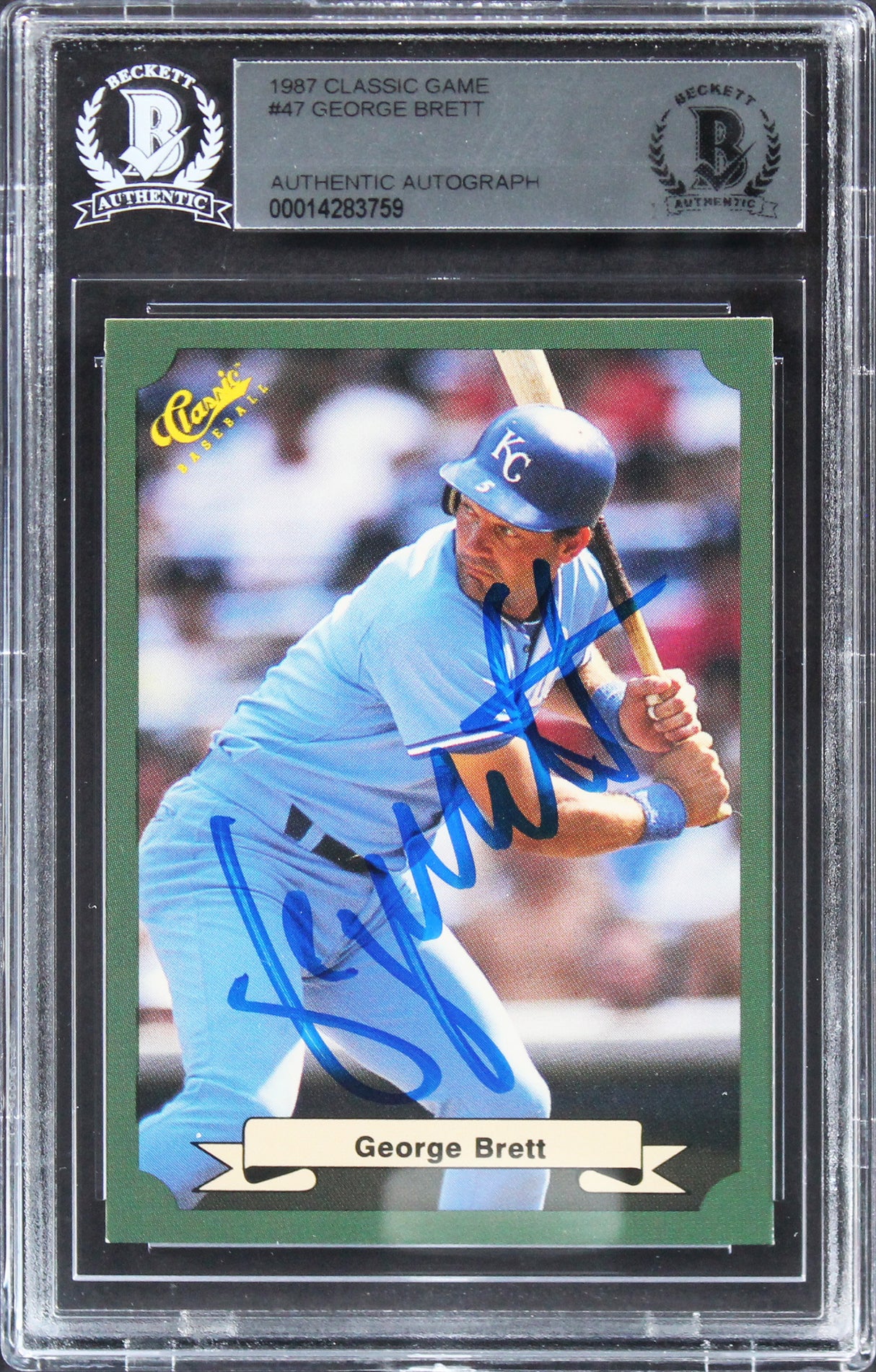 Royals George Brett Authentic Signed 1987 Classic Game #47 Card BAS Slabbed