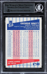 Royals George Brett Authentic Signed 1987 Fleer League Leaders #5 Card BAS Slab