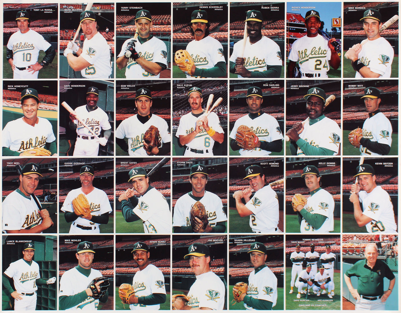 Athletics 15.25x19.5 Uncut Trading Card Sheet Un-signed