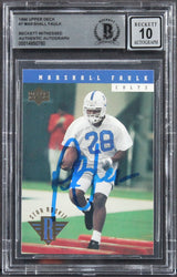 Colts Marshall Faulk Signed 1994 Upper Deck #7 Rookie Card Auto 10! BAS Slabbed