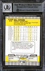 Orioles Billy Ripken Signed 1989 Fleer #616A Card Auto 10! Creased BAS Slabbed