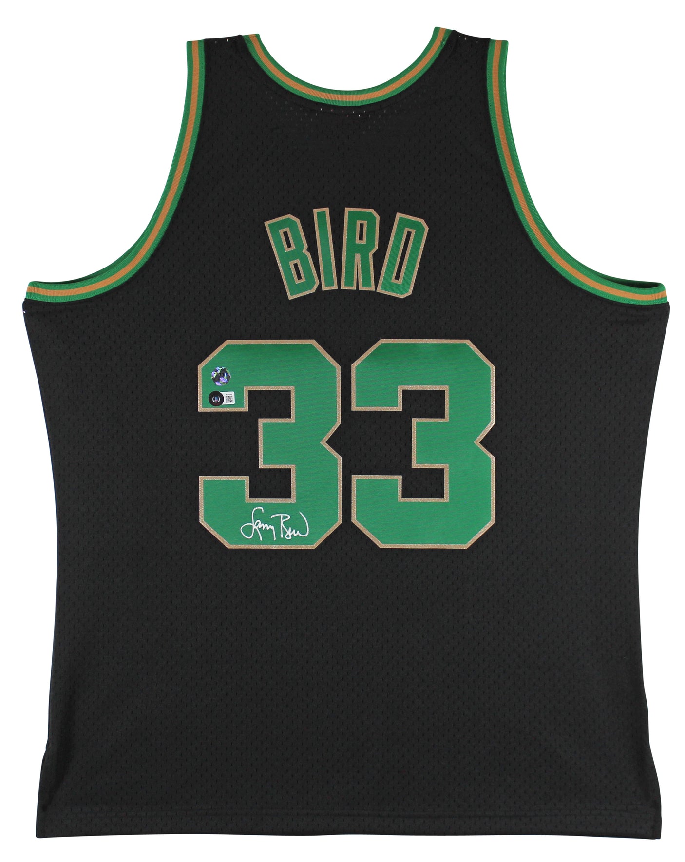 Celtics Larry Bird Authentic Signed Black M&N HWC Swingman Jersey BAS Witnessed