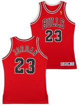 Bulls Michael Jordan Authentic Signed Red Champion Jersey UDA & BAS #AE09479