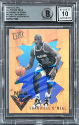 Shaquille O'Neal Signed 1993 Ultra All Rookie Team #5 Card Auto 10! BAS Slabbed