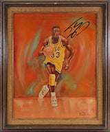 LSU Shaquille O'Neal Authentic Signed 16x20 Hand Painted Canvas BAS Witnessed