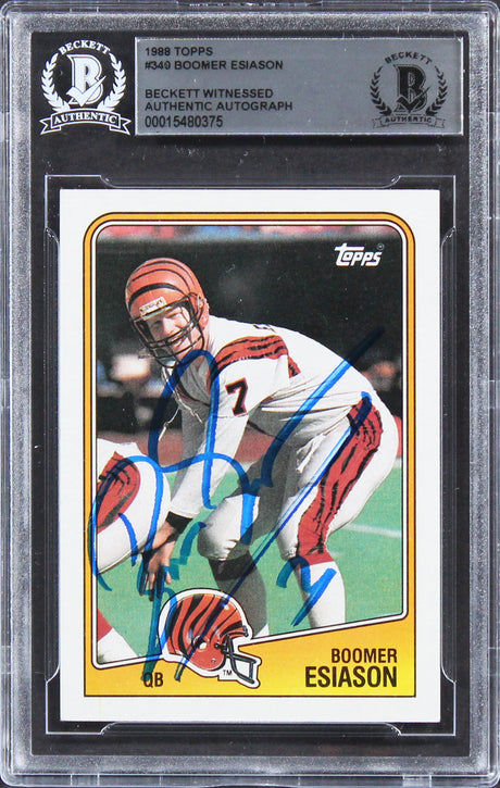 Bengals Boomer Esiason Authentic Signed 1988 Topps #340 Card BAS Slabbed