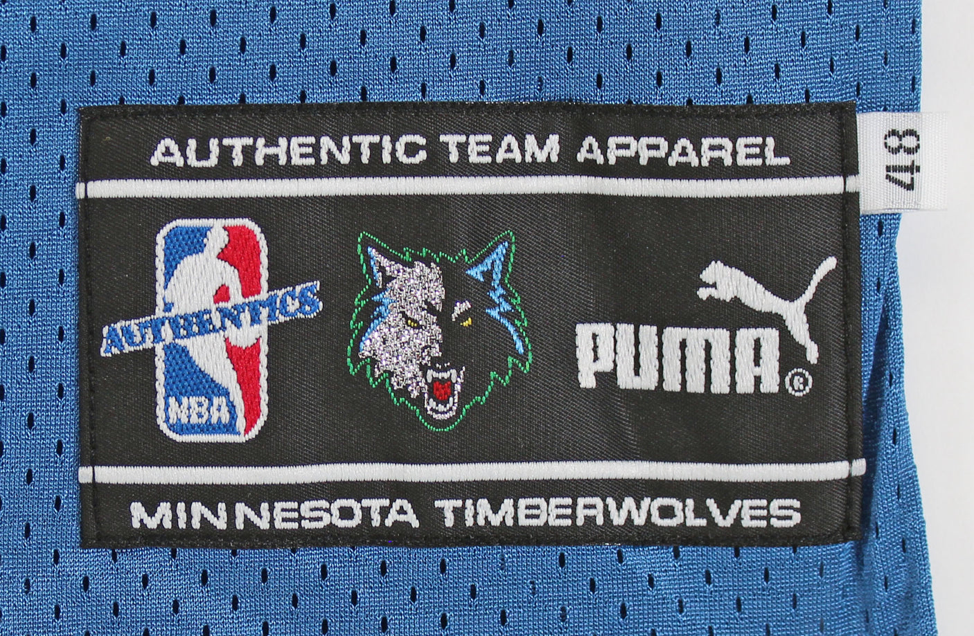 Timberwolves Kevin Garnett Authentic Signed Blue Puma Jersey BAS #AA03178