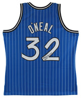 Magic Shaquille O'Neal Signed Blue M&N 1994-95 HWC Swingman Jersey BAS Witnessed